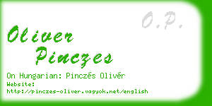 oliver pinczes business card